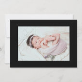 Minimal Elegant Script Baby Girl Arrival Card 案内状 (裏面)