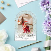 Minimal Elegant Script Christmas Card Arch Photo アクリル招待状 (インサイチュ (ウェディング))