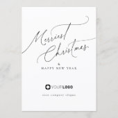 Minimal Elegant Script Merriest Christmas Company シーズンカード (正面)