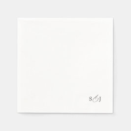Minimal Elegant Script Monogram スタンダードカクテルナプキン