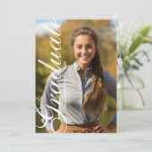 Minimal Elegant Script Photo Graduation 案内状 (スタンド正面)