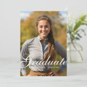 Minimal Elegant Script Photo Graduation 案内状 (スタンド正面)