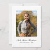 Minimal Elegant Script Photo Graduation 案内状 (正面)