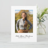 Minimal Elegant Script Photo Graduation 案内状 (スタンド正面)