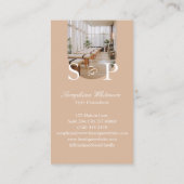 Minimal Elegant Simple Monogram Stylish Arch Photo 名刺 (裏面)