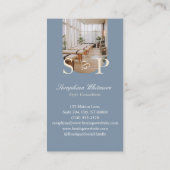 Minimal Elegant Simple Monogram Stylish Arch Photo 名刺 (裏面)