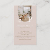 Minimal Elegant Simple Monogram Stylish Arch Photo 名刺 (裏面)