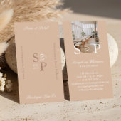 Minimal Elegant Simple Monogram Stylish Arch Photo 名刺