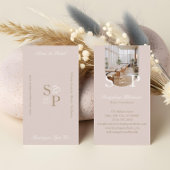 Minimal Elegant Simple Monogram Stylish Arch Photo 名刺