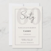 Minimal Elegant Sixty 60th Birthday Celebration  招待状 (正面)