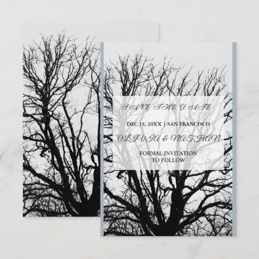 Minimal Elegant Text & Photo Design / Wedding  セーブザデート (正面/裏面)