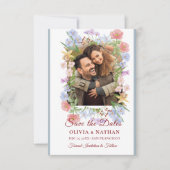 Minimal Elegant Text & Photo Design / Wedding  セーブザデート (正面)