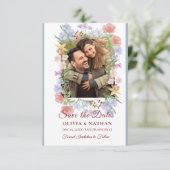 Minimal Elegant Text & Photo Design / Wedding  セーブザデート (スタンド正面)