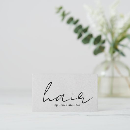 Minimal Elegant Texture Grey Bold Hair Salon 名刺 (スタンド正面)