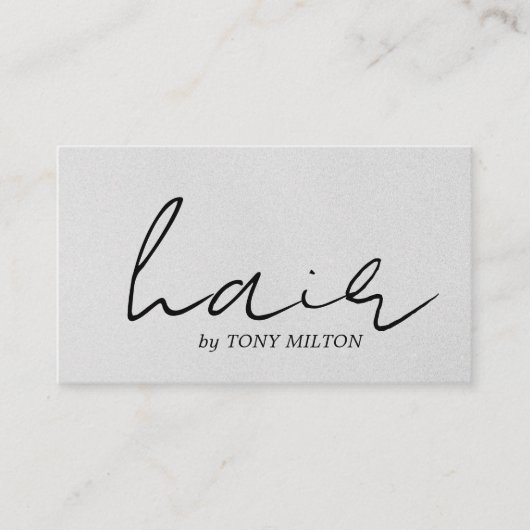 Minimal Elegant Texture Grey Bold Hair Salon 名刺 (正面)