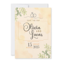 Minimal Elegant Watercolor Wedding Invitation