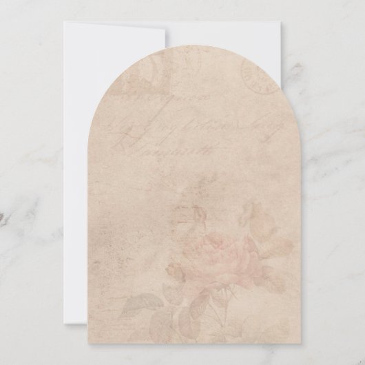 Minimal Elegant Wedding Invitation with Line Art C 招待状 (裏面)