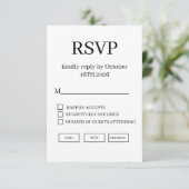 Minimal Elegant Wedding RSVP Card (スタンド正面)