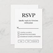 Minimal Elegant Wedding RSVP Card (正面/裏面)