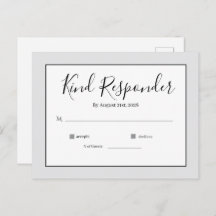 Minimal Elegant Wedding RSVP Postcard