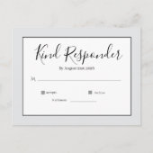 Minimal Elegant Wedding RSVP Postcard ポストカード (正面)