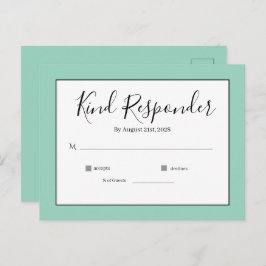 Minimal Elegant Wedding RSVP Postcard ポストカード