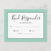 Minimal Elegant Wedding RSVP Postcard ポストカード (正面)