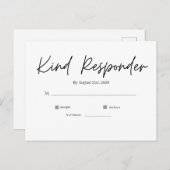 Minimal Elegant Wedding RSVP Postcard ポストカード (正面/裏面)