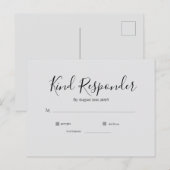 Minimal Elegant Wedding RSVP Postcard ポストカード (正面/裏面)