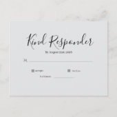 Minimal Elegant Wedding RSVP Postcard ポストカード (正面)