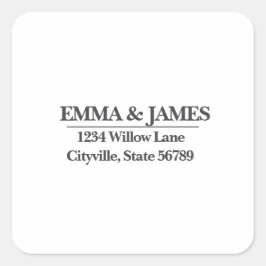 Minimal Elegant Wedding Stickers – Ivory Marble スクエアシール