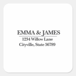 Minimal Elegant Wedding Stickers – Ivory Marble スクエアシール