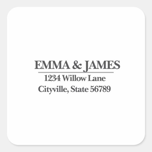 Minimal Elegant Wedding Stickers – Ivory Marble スクエアシール (正面)