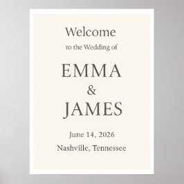 Minimal Elegant Wedding Welcome Sign | Editable 18 ポスター