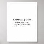 Minimal Elegant Wedding Welcome Sign – Ivory Marbl ポスター (正面)