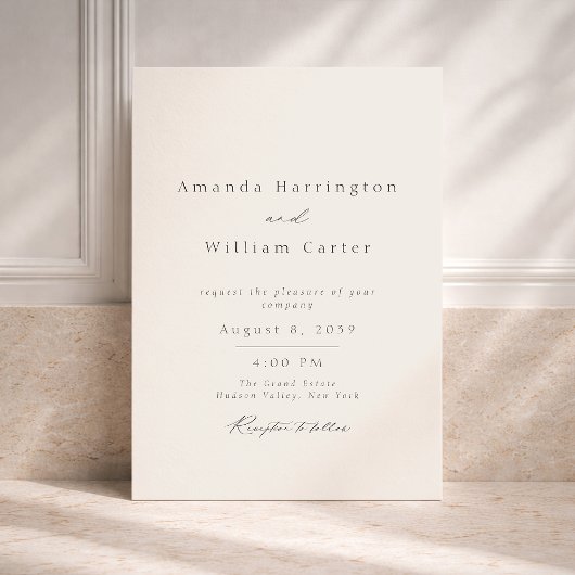 Minimal Estate Wedding Invitation | Elegant Serif  招待状