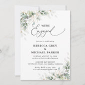 Minimal Eucalyptus Engagement Party Invitation 招待状 (正面)