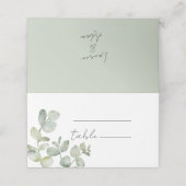 Minimal Eucalyptus Watercolor Wedding プレイスカード (外部開封)