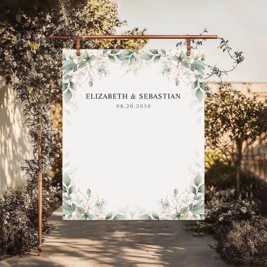 Minimal Eucalyptus Wedding Backdrops タペストリー
