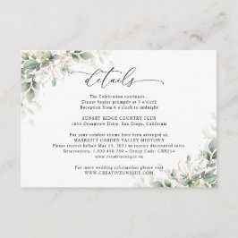 Minimal Eucalyptus Wedding Details Card エンクロージャーカード