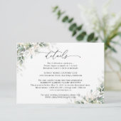 Minimal Eucalyptus Wedding Details Card エンクロージャーカード (スタンド正面)