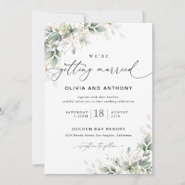 Minimal Eucalyptus Wedding Invitation 招待状