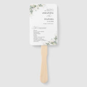 Minimal Eucalyptus Wedding Program Hand Fan ハンドファン (正面)