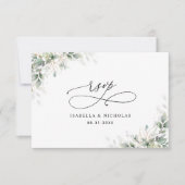 Minimal Eucalyptus Wedding RSVP Card (正面)