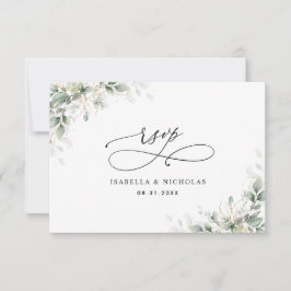 Minimal Eucalyptus Wedding RSVP Card