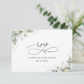 Minimal Eucalyptus Wedding RSVP Card (スタンド正面)