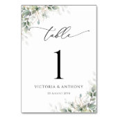 Minimal Eucalyptus Wedding Table Numbers テーブルナンバー (正面)