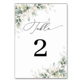 Minimal Eucalyptus Wedding Table Numbers テーブルナンバー (正面)