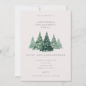Minimal Evergreen Christmas Engagement Party 招待状 (正面)