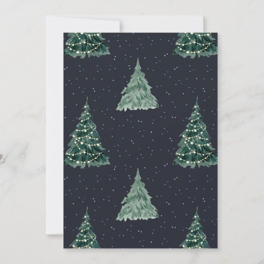 Minimal Evergreen Christmas Engagement Party 招待状 (裏面)